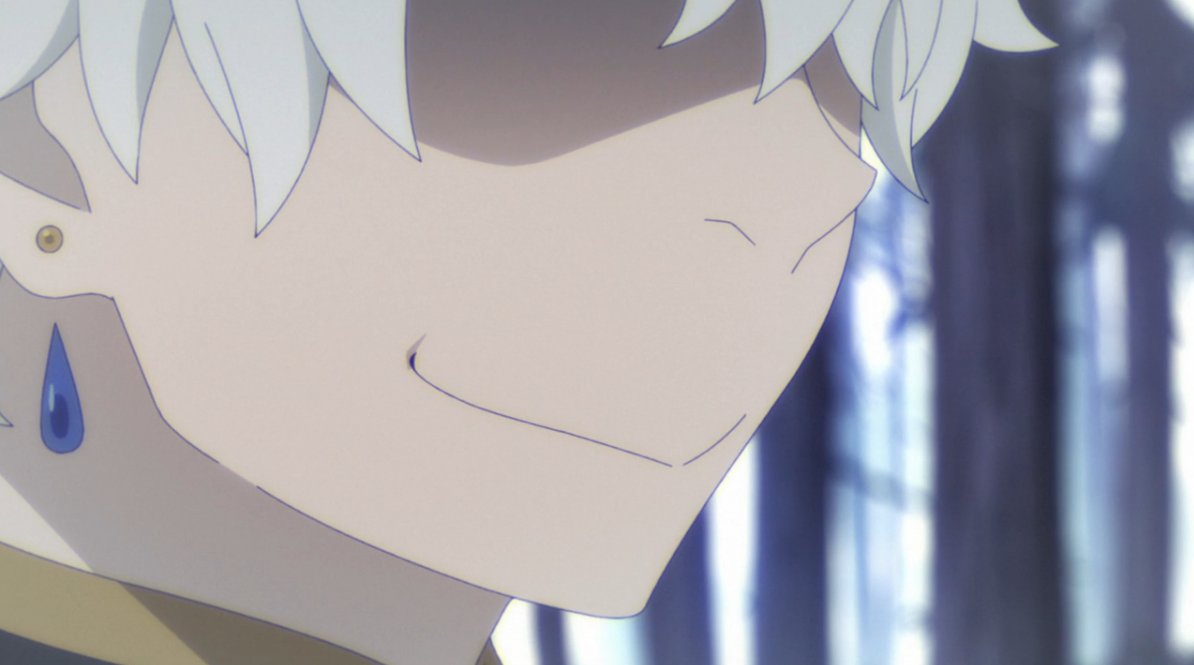 His eyes are finally shown in the end when Fortuna rebukes him again, as he finally ACTUALLY speaks to her and answers her question—he's no longer preaching, because he feels that now, he's perfectly justified in any action he takes towards these despicable & immoral people.