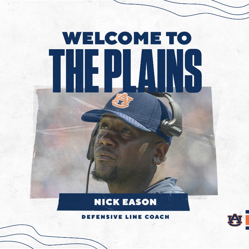 AuburnFootball's tweet photo. Welcome to The Plains, Coach Eason!

#WarEagle