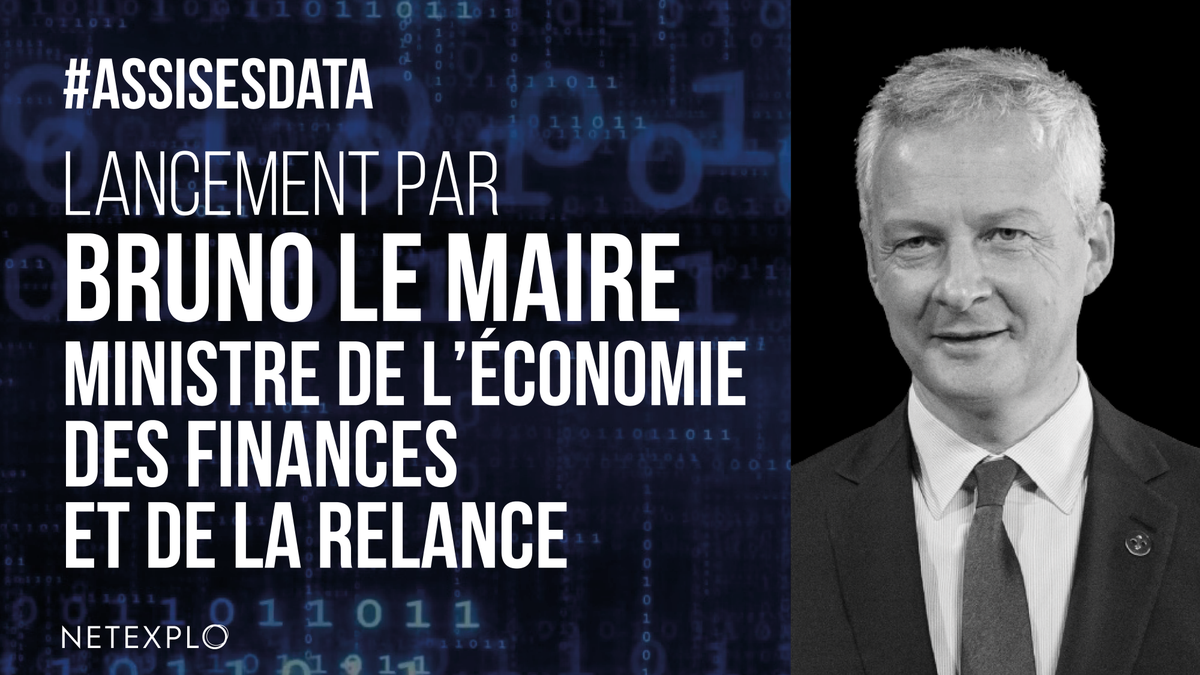 Netexplo's tweet photo. 📌 On commence ! @BrunoLeMaire sera bientôt en direct du ministère @Economie_Gouv pour les #AssisesData 

➜ Regardez son intervention en direct sur l'application Netexplo, ou ici : https://t.co/Y0bh4klknp https://t.co/u1UOiD8P7Z