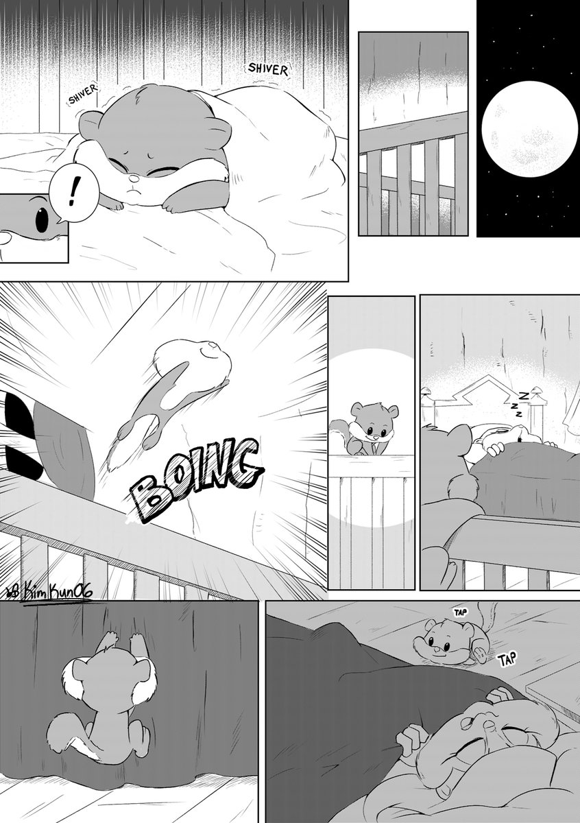 (1/5) A comic thread.
Drawn in manga format so it's read from ⬅Right to Left ⬅
I read a Squirrel fact that I just decided to accept it without questioning it and made a head canon out of it for Skippy. 

#Animaniacs 