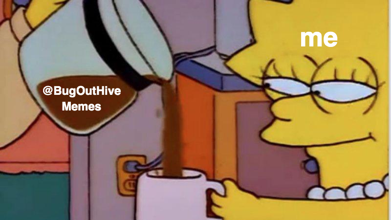 ReloaderChief's tweet photo. Directly into my veins, please.
#coffee #bugouthive #memes #lisasimpson https://t.co/Ftrh32K3NF