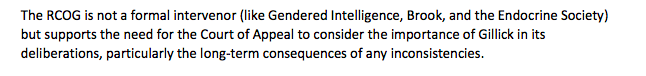 But it is not what they say in their policy position. The policy position just says the court of appeal should consider Gillick. We can all agree with that. The High Court considered Gillick. That is what the judgment was based on.