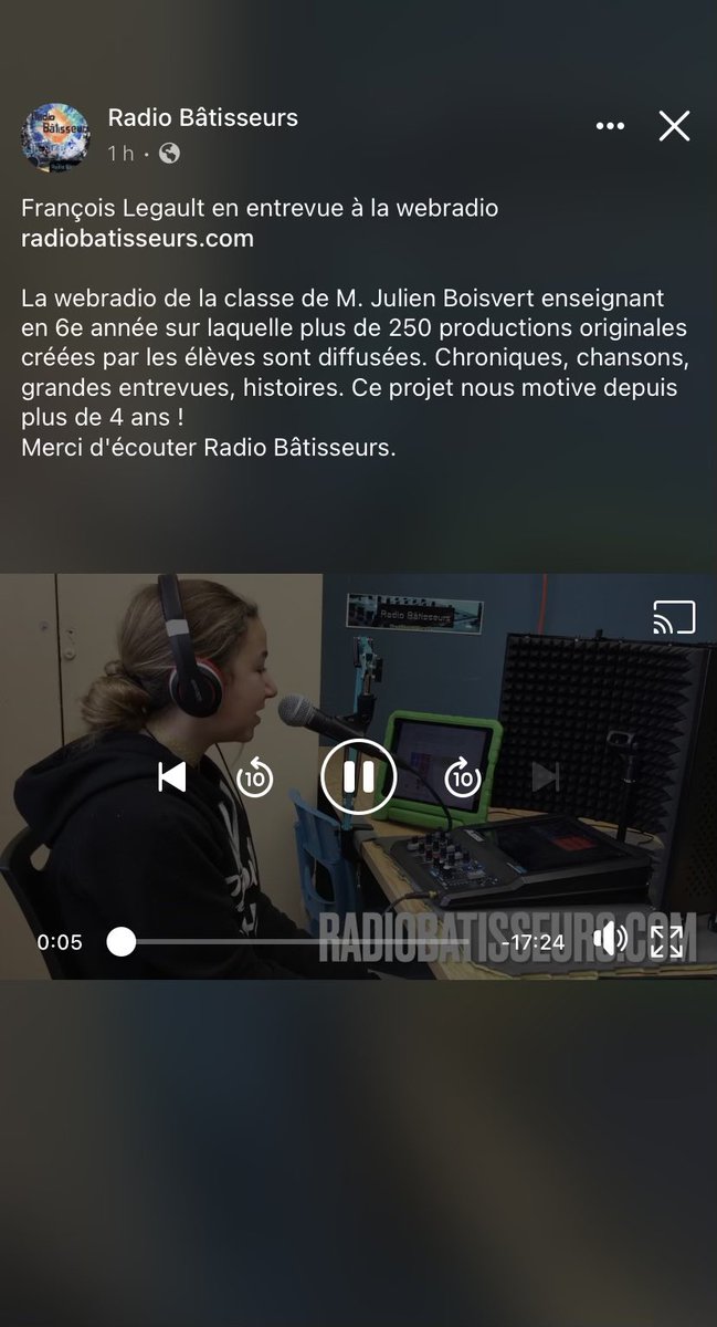 francoislegault's tweet photo. Bonne entrevue ce matin avec Lyana, élève de Shawinigan. Nos jeunes ne l’ont pas facile en ce moment. J’étais content de pouvoir en discuter avec elle. C’est essentiel que nos jeunes continuent d’apprendre malgré la pandémie.
 
Pour écouter l’entrevue : https://t.co/2Mkg26mZOq https://t.co/pRFb5A61rC