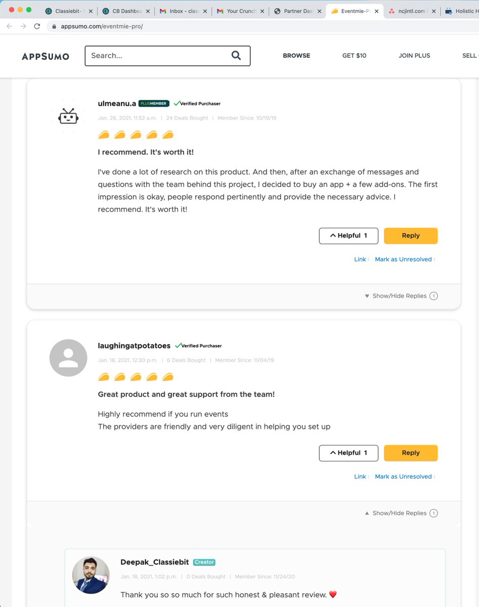 classiebit's tweet photo. What a beautiful start of the day with such fantastic feedback about our product. 

We're highly grateful that we got the opportunity to build Eventmie Pro, and we never knew that Eventmie Pro will change the way people promote their events and sell tickets with such ease. 🥰 https://t.co/5saFRqZwsW