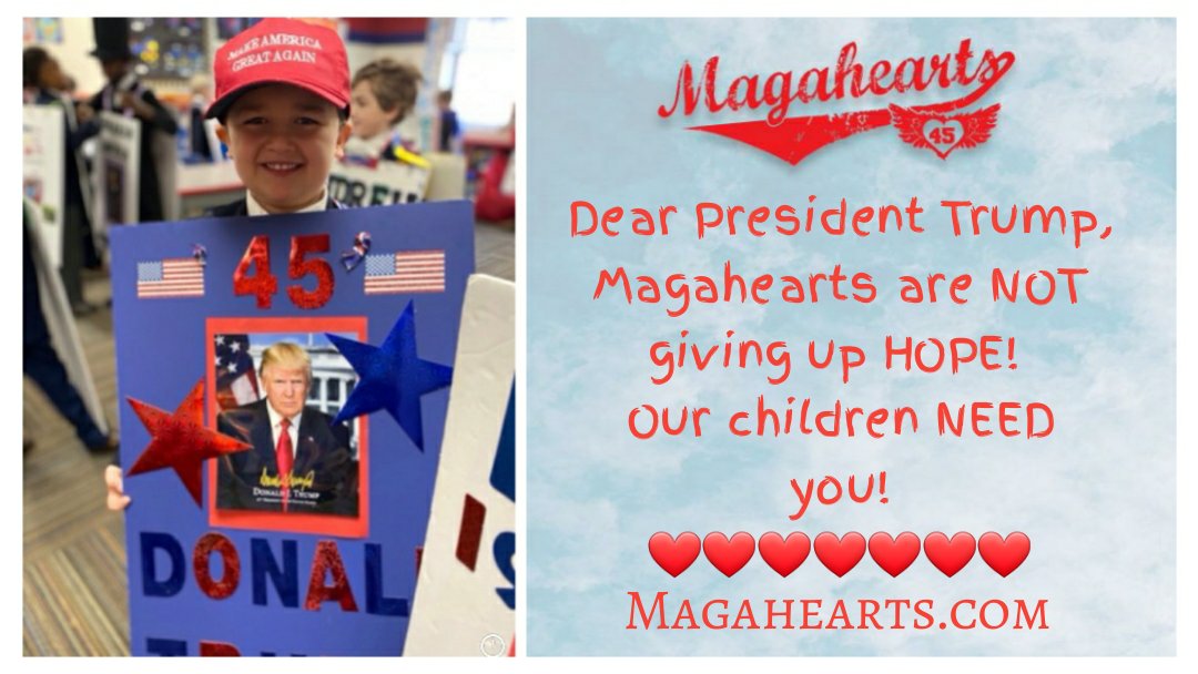 magahearts's tweet photo. #Magahearts 

"Dear President Trump,
Magahearts are NOT giving up HOPE!  Our children NEED you!
❤❤❤❤❤❤❤❤❤

https://t.co/IRRqu1zN4E https://t.co/NOK7DA8OEJ