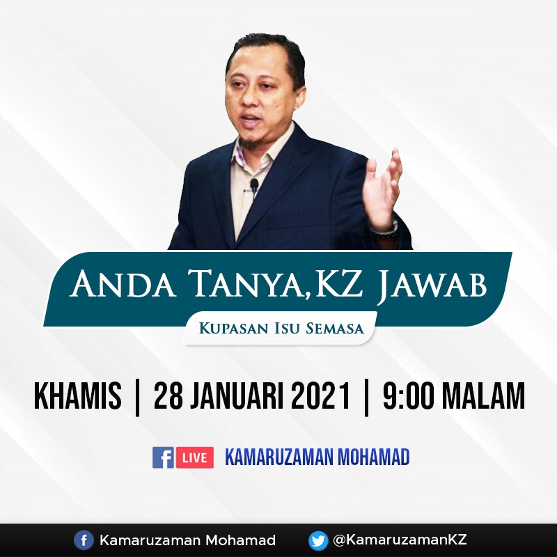 KamaruzamanKZ's tweet photo. DSAI hasut ahli parlimen cabar darurat?
PH derhaka atas tuntutan saman darurat?

Jom bincang topik panas malam ini!
Kemukan pelbagai persoalan serta pandangan. 

#AndaTanyaKZJawab
#MalaysiaSejahtera
#TopikPanas https://t.co/6j3UiOWfxD