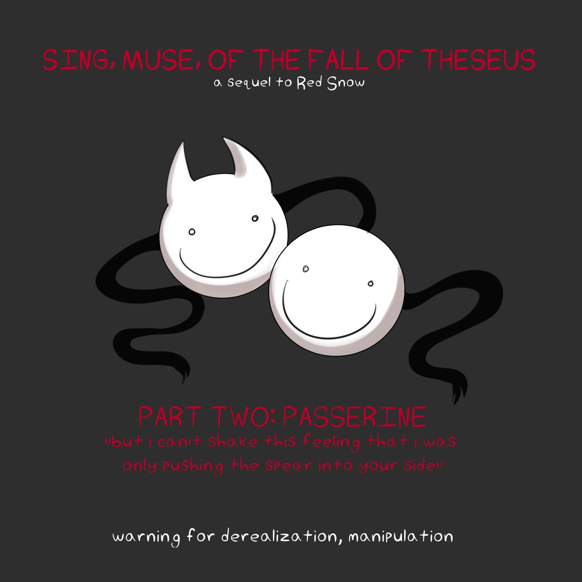 warning for derealization, manipulation

Sing, Muse, of the Fall of Theseus, Part Two: Passerine
(sequel to red snow)
(1/2)
#mcyt #dreamsmpfanart #dreamsmp #ranboofanart #tommyfanart #tommyinnit #technobladefanart #philzafanart #tubbofansart 