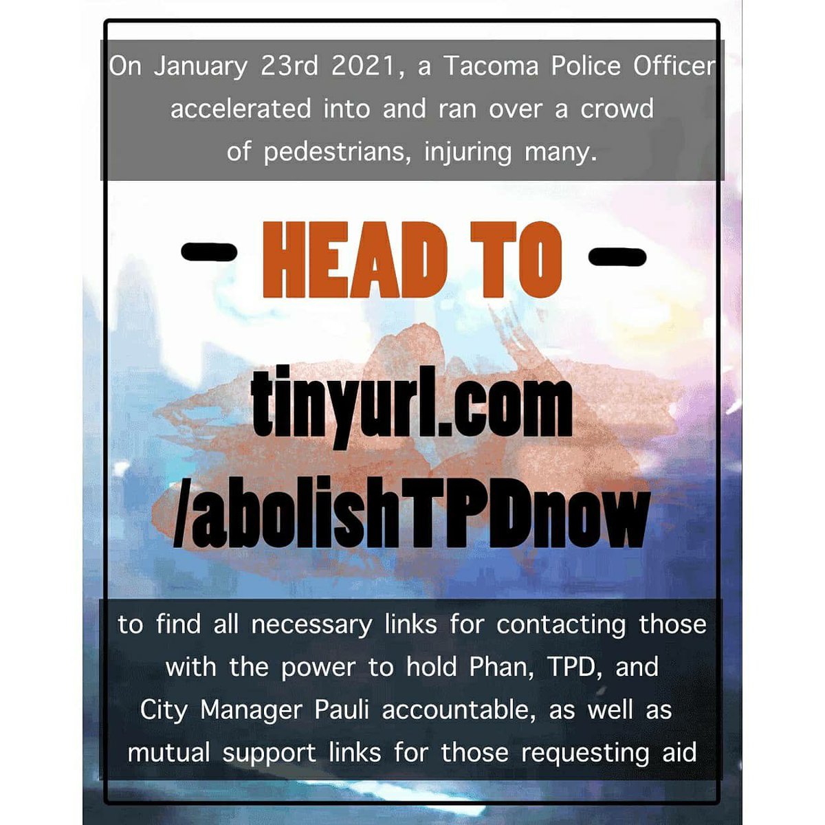 cocostok's tweet photo. At last nights city council meeting Mayor Woodards noted that she hasn’t seen a predominant opinion on the violent vehicular assault perpetrated by TPD on Jan 23rd. 

Follow the link for a pre-written email to city leadership. Let’s show them we’re united against police brutality https://t.co/bqdrmeXX92