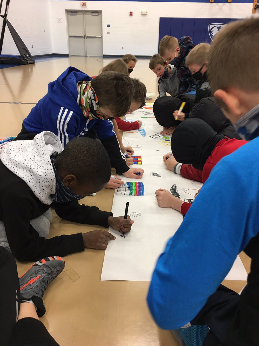 HeritageNL's tweet image. This morning in Chapel our PreK-4th grade students continued to explore what it means to be #BeautyMakers. They created class murals depicting the things around them that radiate God’s beauty. #TfT #HCSTransform