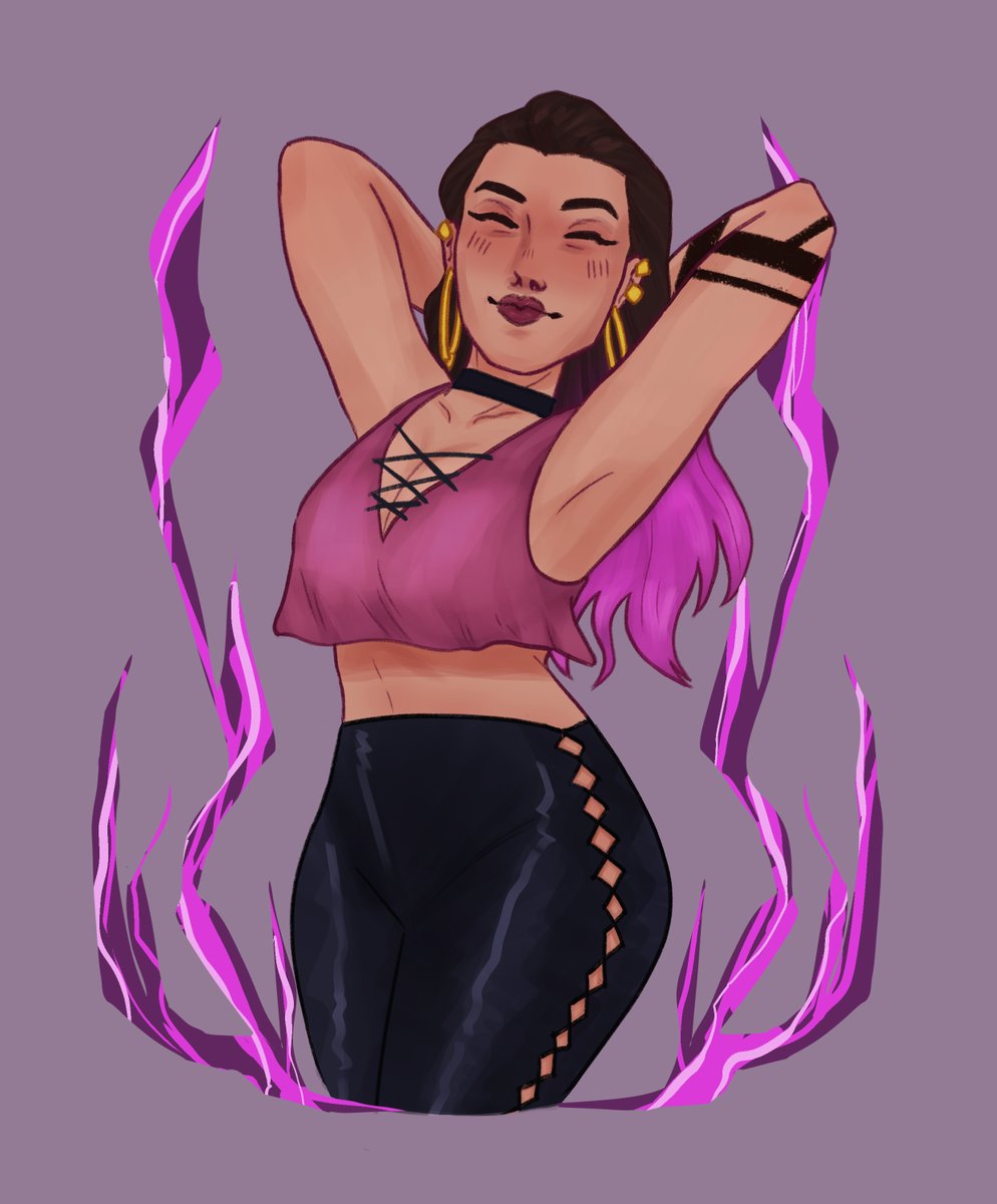 i haven't post too much bc i'm working on comms but here's reyna dancing✨💜✨💜 I drew her while i was watching/listening the #wwfest a couple days ago:)
#VALORANT  #ValorantArt #Reyna