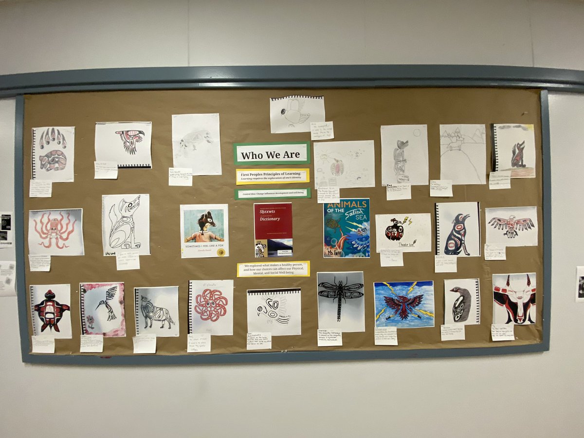 msflett's tweet image. Exploring #WhoWeAre through Coast Salish art, stories, and traditional understandings. 
We connected our values, which support our physical, mental, and social health, to local animals. 

🙌🏼 @SquamishNation 

@westbayschool #IB #FirstPeoplesPrinciplesofLearning #CriticalThinking