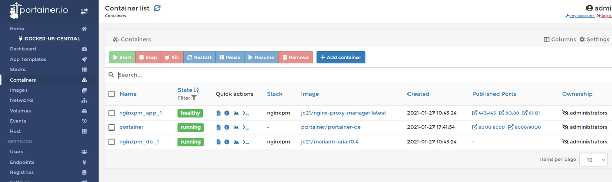 davisdredotcom's tweet image. @mickIntx I saw you did a video on @portainerio So, I had to do a install of it on my @linode #VPS to help manage my new @Docker containers. Of course even used the #NginxProxyManager to #proxy the #Portainer instance. #Containers and #OpenSource here I come this year!