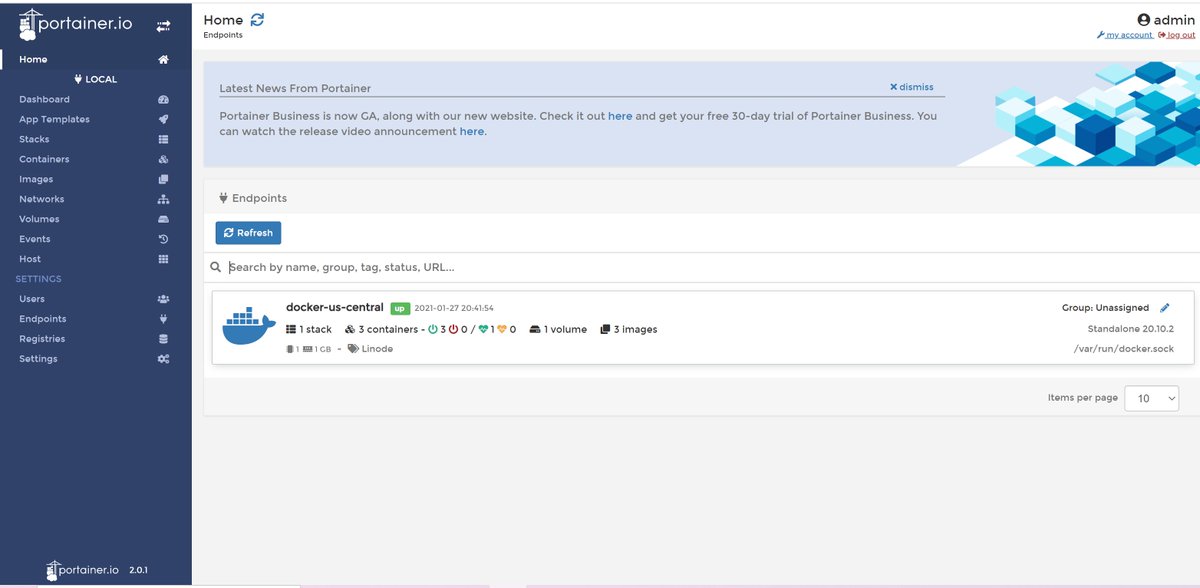 davisdredotcom's tweet image. @mickIntx I saw you did a video on @portainerio So, I had to do a install of it on my @linode #VPS to help manage my new @Docker containers. Of course even used the #NginxProxyManager to #proxy the #Portainer instance. #Containers and #OpenSource here I come this year!