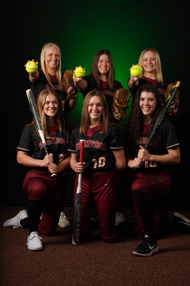 Crimson Softball players at the Breakdown Photo Shoot! Thanks <a href="/E_Berry12/">Elizabeth Berry</a> for the pictures.  One set of the new uniforms for the 2019 State Champions. The Season starts in about 8 weeks!!! #playersareexcitedforaspringseason #uniformslookgreat #leadership