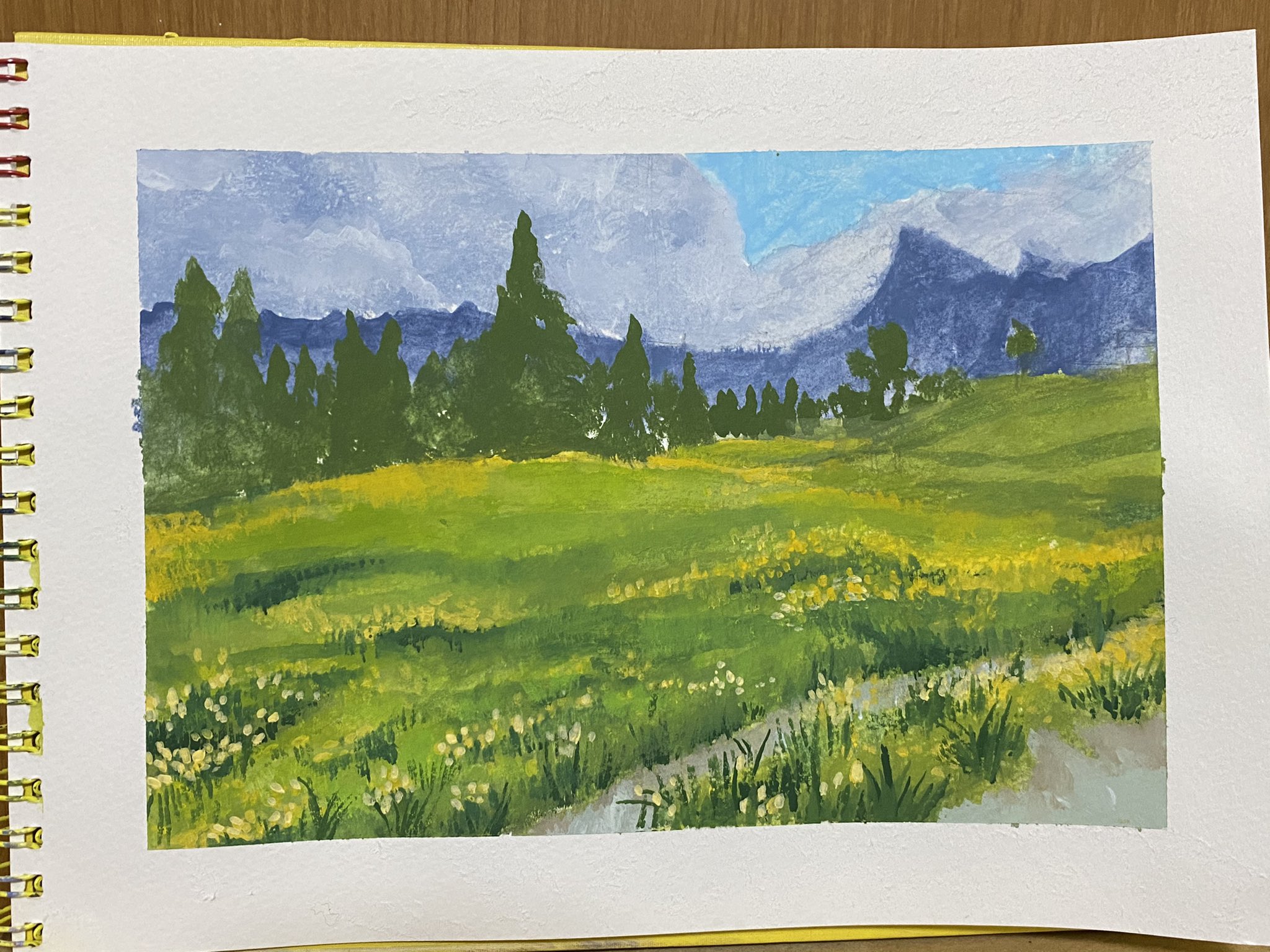 日野ま Hinoma 写真模写 2時間 写真よりイラスト模写の方が技術を磨ける気がする Gouachepainting Acrylicpainting