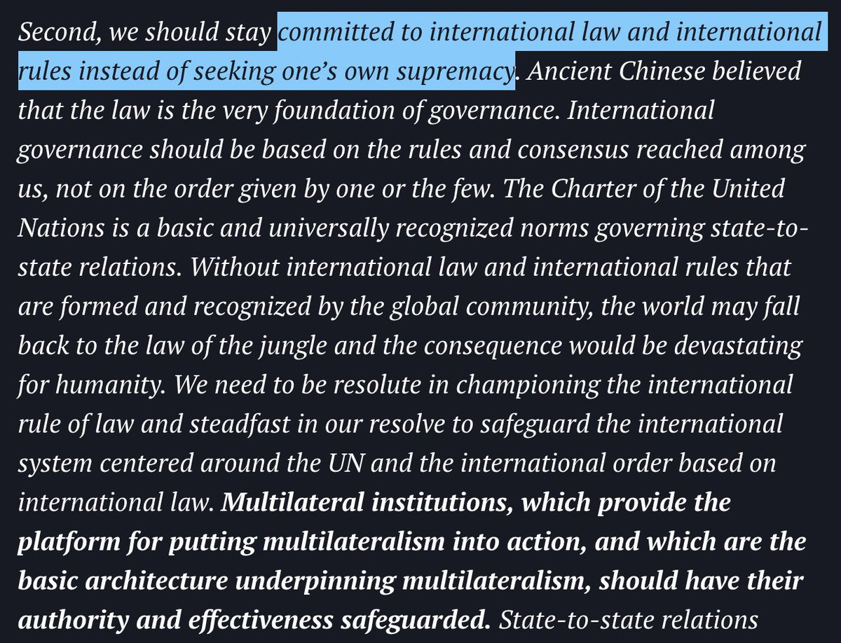 International laws and rules must be safeguarded! Except the Sino-UK Joint Treaty, territorial claims in Ladakh, South China Sea, and such.