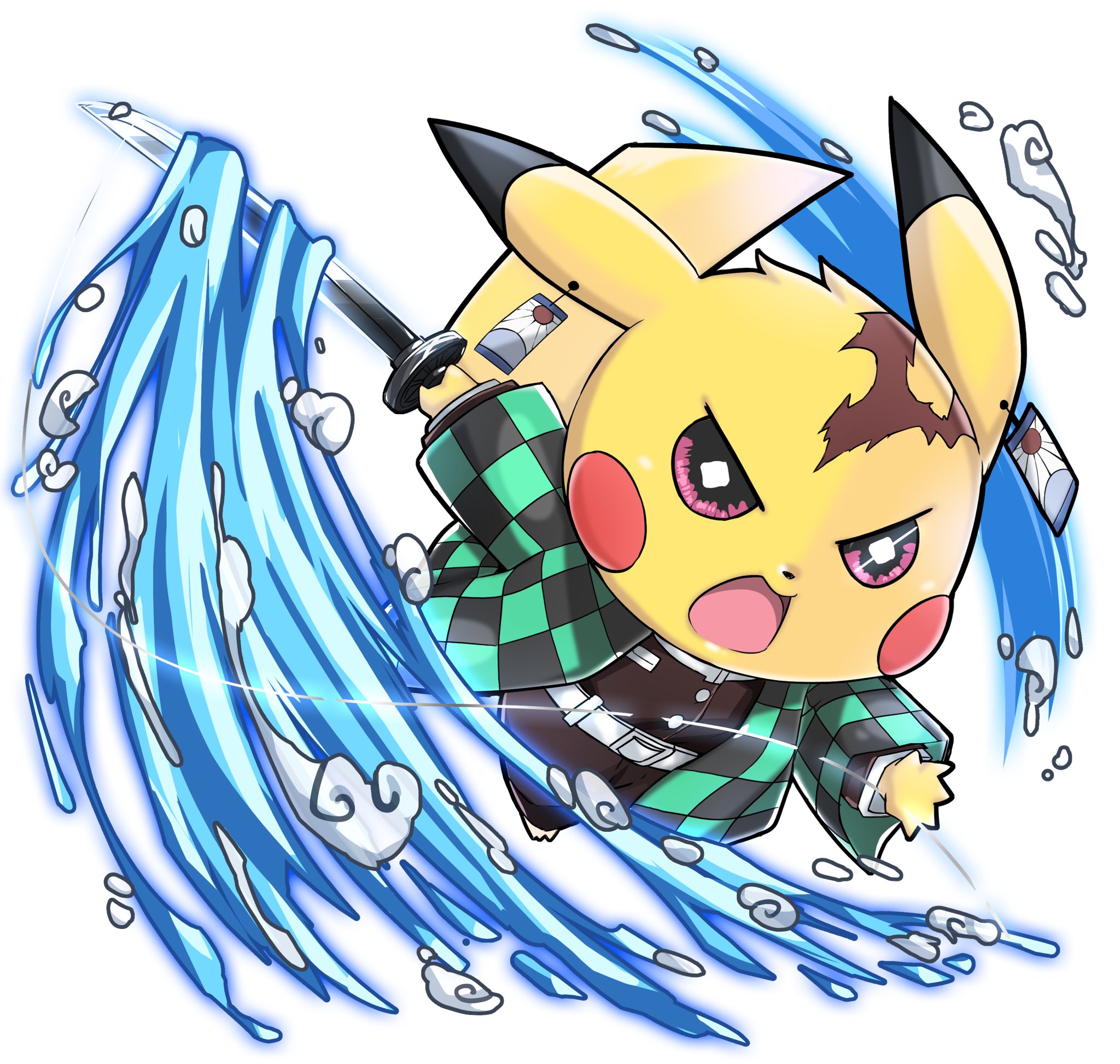 公式 Muusica ミュージカ チャンネル Sur Twitter おはよー 紅蓮華をポケモンの名前だけで歌ったときの 炭治郎 ピカチュウのイラストです ちゃんとアザもあって可愛い これは壱ノ型 水面斬りかな 鬼滅の刃 ポケモン ポケモン好きさんと繋がりたい