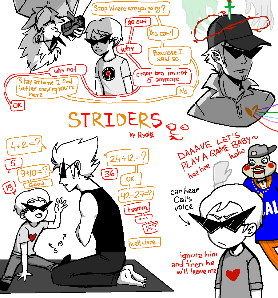 ryonjuuni's tweet photo. #homestuck #bro_strider #dave_strider #au 

Moments from Striders' life. 

I like to think that Dave is really good at arithmetic since he was 3. He likes numbers and remembers dates easily. Smart boi :3 https://t.co/knODbyYdGk