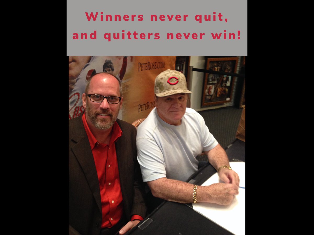 Persistence.  Conviction. Tenacity.  Whatever you call it, use it to your advantage to get things done.  The statement is clear, never give up on what you believe can be accomplished.  If you want success, live like a champion.  #peterose #charliehustle #livelikeachampion