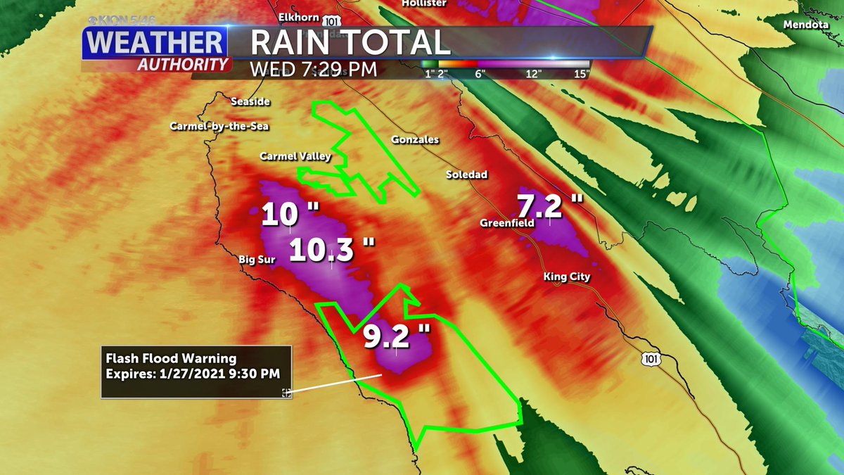 danncianca's tweet image. FLASH FLOOD WARNINGS have been reissued/extended for Monterey County burn scars #DolanFire #CarmelFire #RiverFire. Breakdown of alerts/forecast here: kion546.com/weather-author…
#CAwx
