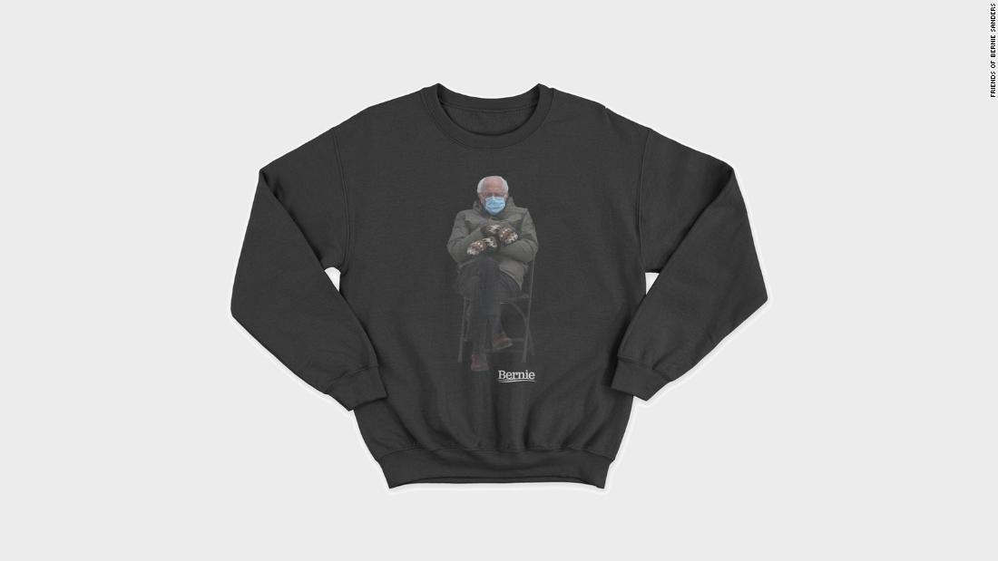 CNNPolitics's tweet photo. Sen. Bernie Sanders raises $1.8 million for charity with inauguration meme-inspired merchandise https://t.co/1i3JxCpwyf https://t.co/xT10zqDQZ3