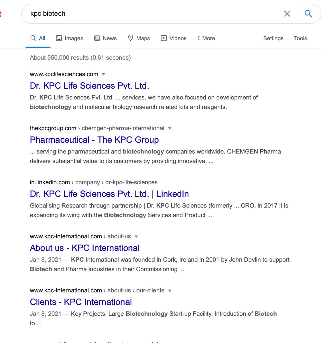 contracultural's tweet photo. Denuncia falsa de Butters: qué casualidad. KPC Biotech no existe en google y su web ni existe. https://t.co/OyS1Ebcbuu