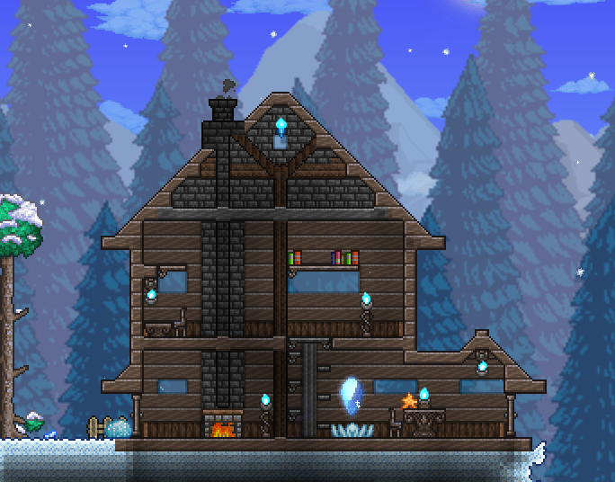 PhrygianSkies's tweet photo. Welp. It's the best I could do for now. Maybe I'll fix some of its issue another time but I think it looks good enough!
The Mechanic moved out so I had to make the ceiling uglier or else it kept saying missing wall. Ah well #Terraria #snowbiome #pylon https://t.co/sOTxec4p8j