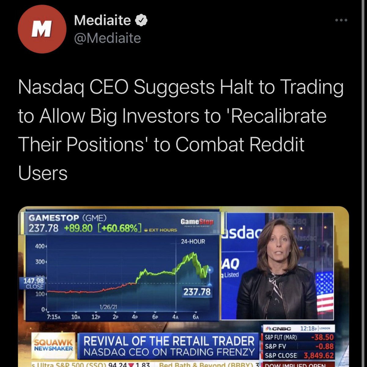 ChrisRGun's tweet photo. It’s fun to meme about the stock nonsense but this is some of the most blatant corruption I think I’ve ever seen. The “free market” is a gated community. https://t.co/El4PUWRbS7