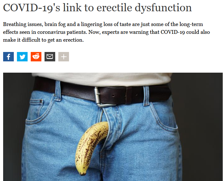 15/: Talking about long-term effects, media coverage is partly contradictory: Erectile dysfunction ( https://bit.ly/3iTRu3x ) or permanent erection ( https://bit.ly/3aerlZk )?