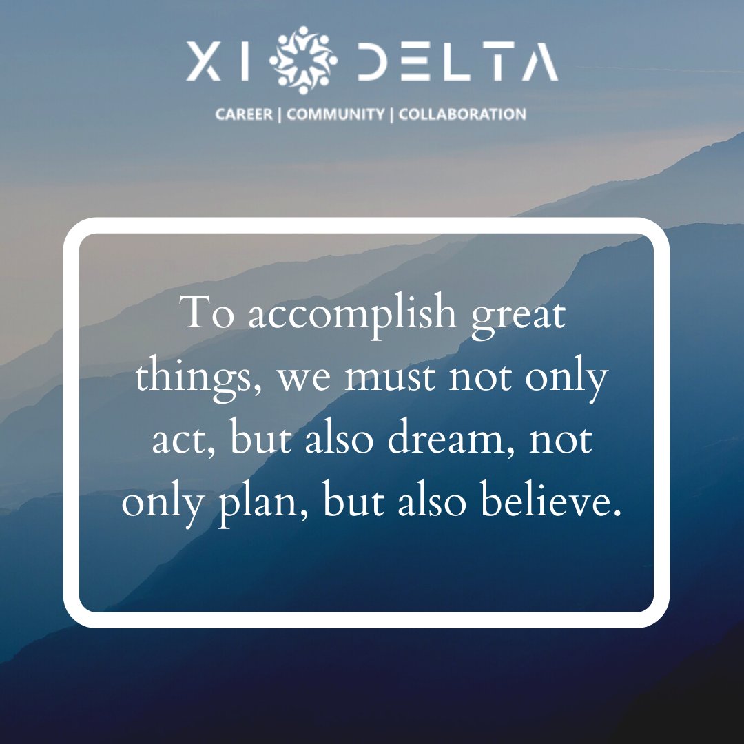 XiDeltaOfficial's tweet image. To accomplish great things, we must not only act but also dream, not only plan but also believe. ⭐️🙂👌
.
.
Stay motivated with @XiDeltaOfficial 

#success #xidelta #dailymotivation #inspiration #staypositive #australia #lifegoals #thursdaymotivation #recruitment