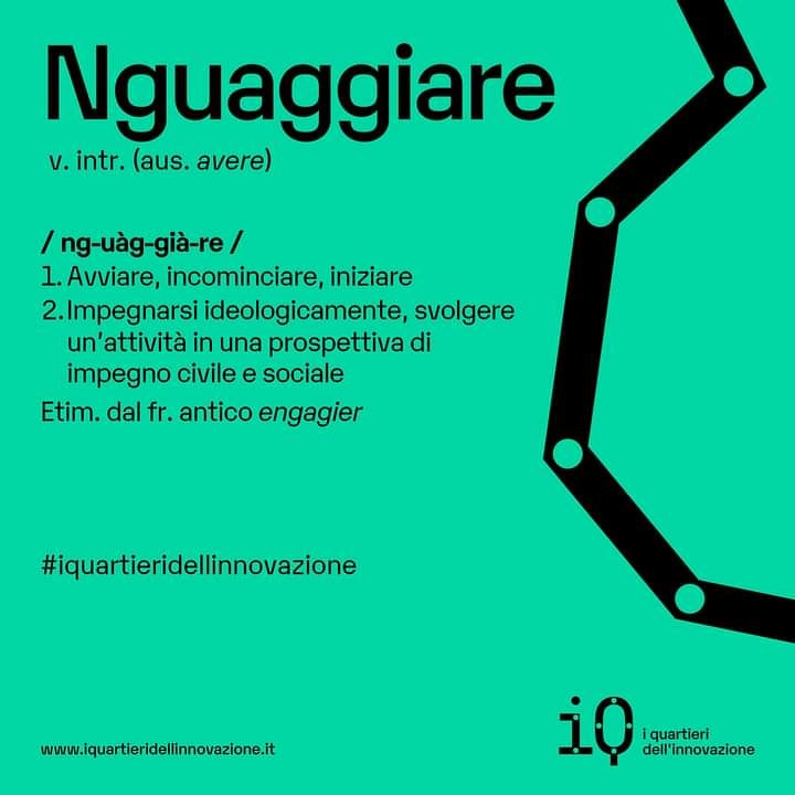🌅➡️ Iniziare e incominciare un qualcosa in maniera proattiva, impegnandosi con corpo e spirito, ingaggiare ed ingaggiarsi.

✌️🌅 L’ingaggio di persone attraverso la creazione di una comunità forte, coesa e che condivida norme e valori.

#iquartieridellinnovazione #vocabolarioiQ