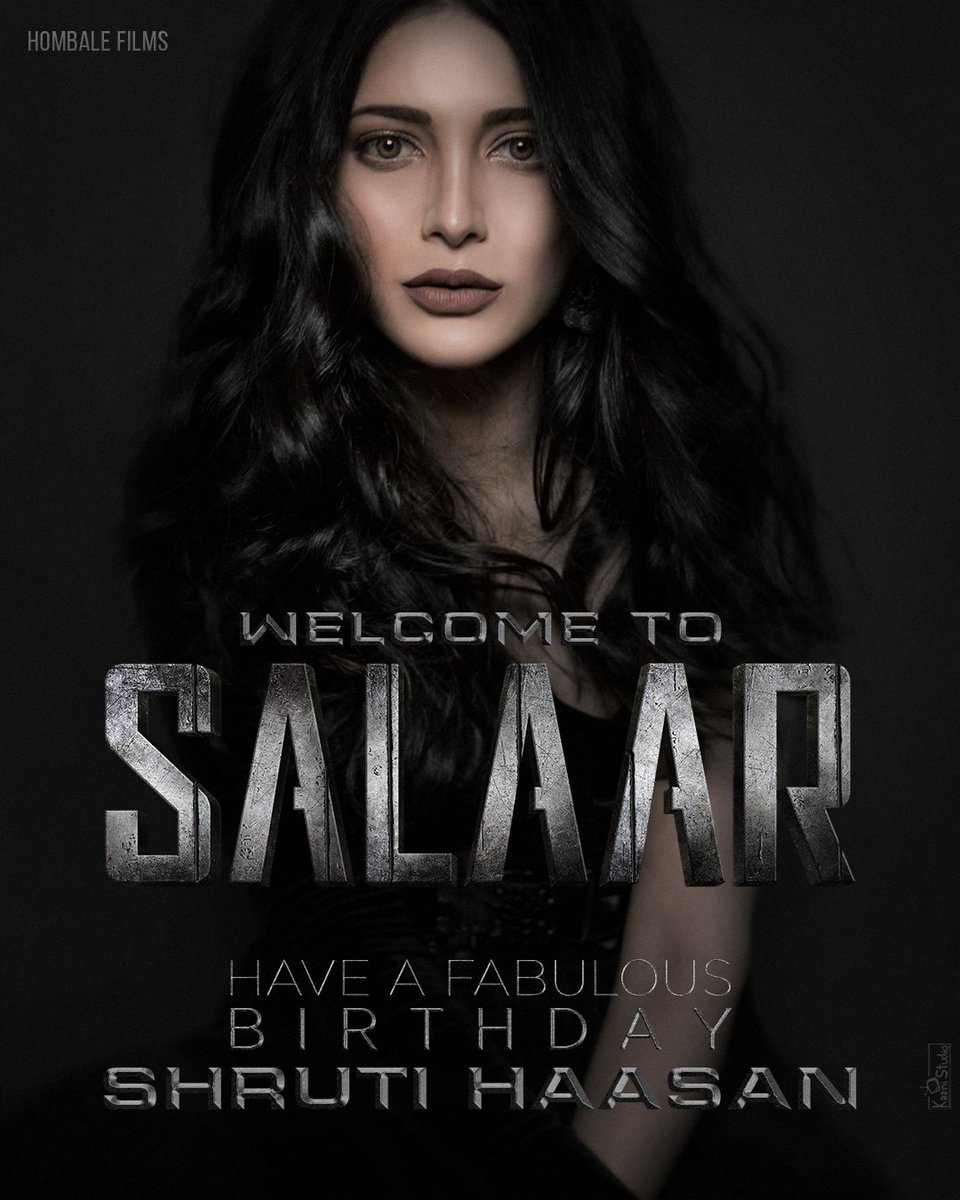 #HappyBirthdayShrutiHaasan 
Welcome To #SALAAR 
Co-Star #RebelStar #Prabhas
Will Release On Sankranthi 2022
In Multiple Languages
Directed By :- #KGF Fame <a href="/Prashanth_Neel/">Prashanth Neel</a>
Produced By :- <a href="/VKiragandur/">Vijay Kiragandur</a>

<a href="/HombaleFilms/">Hombale Films</a> #SalaarForSankranthi #HBDShrutiHaasan <a href="/Shrutians/">ShrutiHaasan Fans (SH Family)</a>  <a href="/ShrutiHassanFC/">Shruti Haasan FC</a>