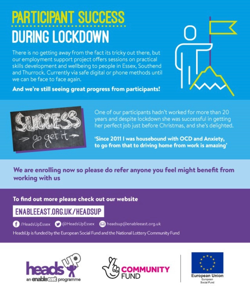 🌟To find out more please contact HeadsUp website 
lght.ly/lidani5
 #headsupEssex #employment #enrolling
