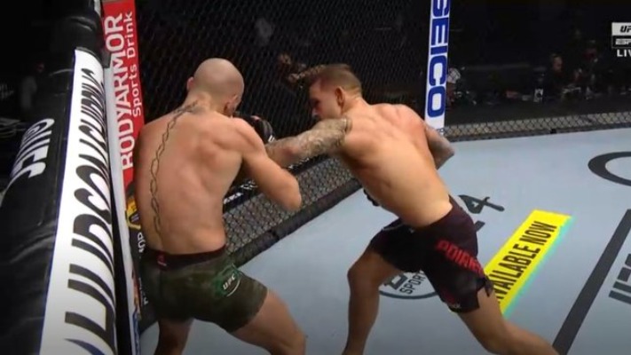 This prevents Mcgregor from being able to: - Stay light on feet - Change angles on front foot - Push off front foot to check kick. These kicks are typically checked by lifting leg up and rotating out, so that the foot strikes the blade of your shin.