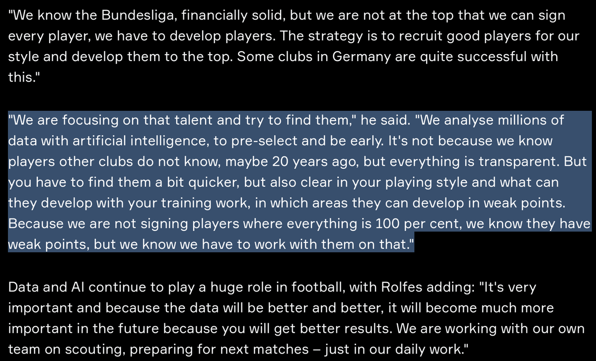 . @bayer04fussball's Simon Rolfes on recruitment  https://bit.ly/3iR7x2i&nbsp;  #B04  @JanAageFjortoft