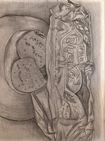 art_ranelagh's tweet photo. Some fantastic biscuit composition pieces coming through from our aspiring GCSE students in Year 9! Looking forward to seeing how they continue to challenge themselves and develop their skills over the next few weeks! Well done! ☕️🍪 https://t.co/L7BBjMjAmi