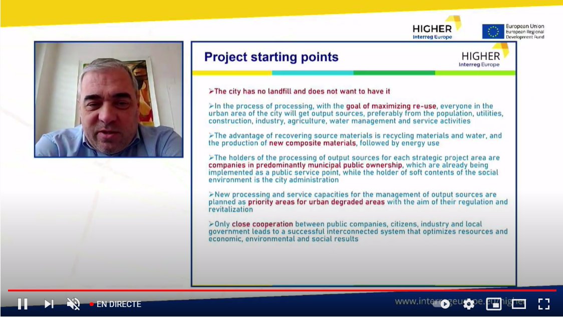HIGHERproject's tweet photo. #HIGHERfinalEvent I How to drive innovation from outside management authorities? Mr. Igor Kos, from the Institute for Circular Economy of Slovenia will talk us about the case on innovation in circular economy on city level. https://t.co/HtmJZCpICi