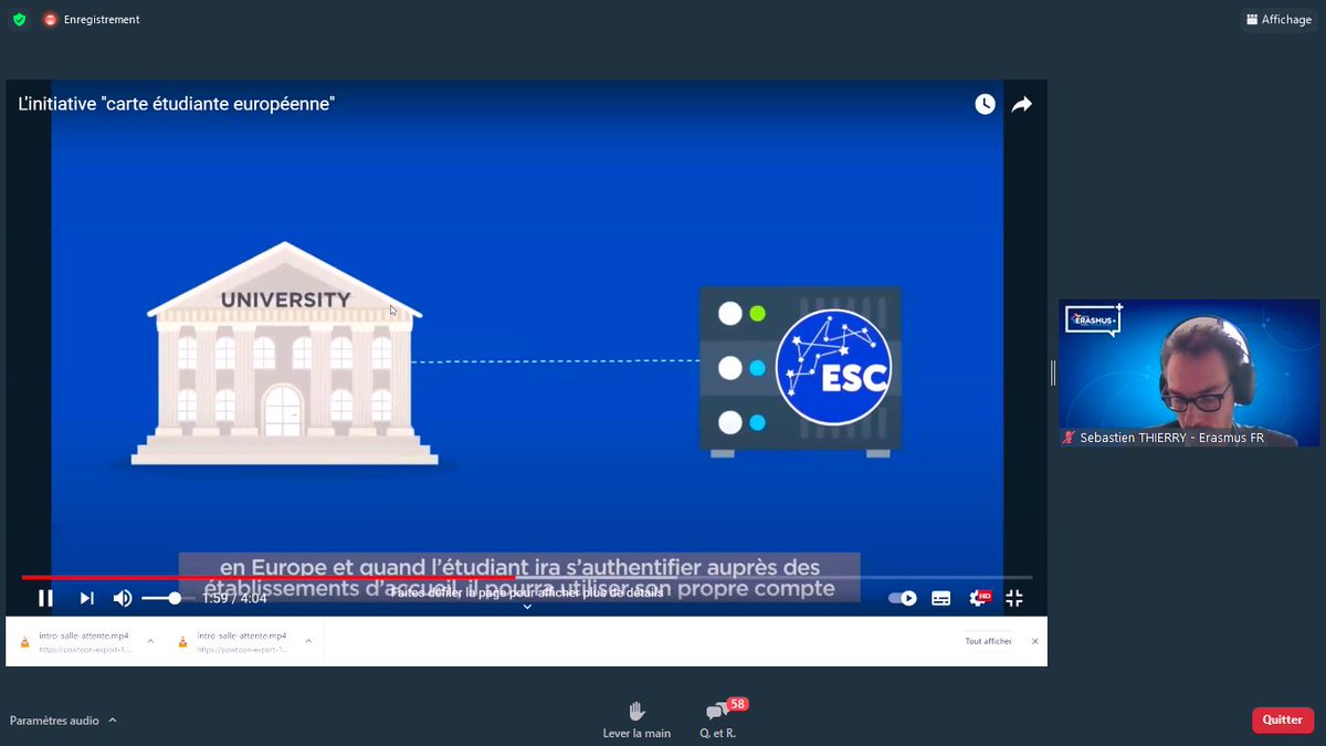 Webinaire de <a href="/ErasmusplusFR/">Agence Erasmus+ France / Education Formation</a> sur l’initiative carte étudiante européenne <a href="/EU_Commission/">European Commission</a> ou comment faire converger les outils #erasmusdashboard #erasmuswithoutpaper et #carteetudianteeuropeenne