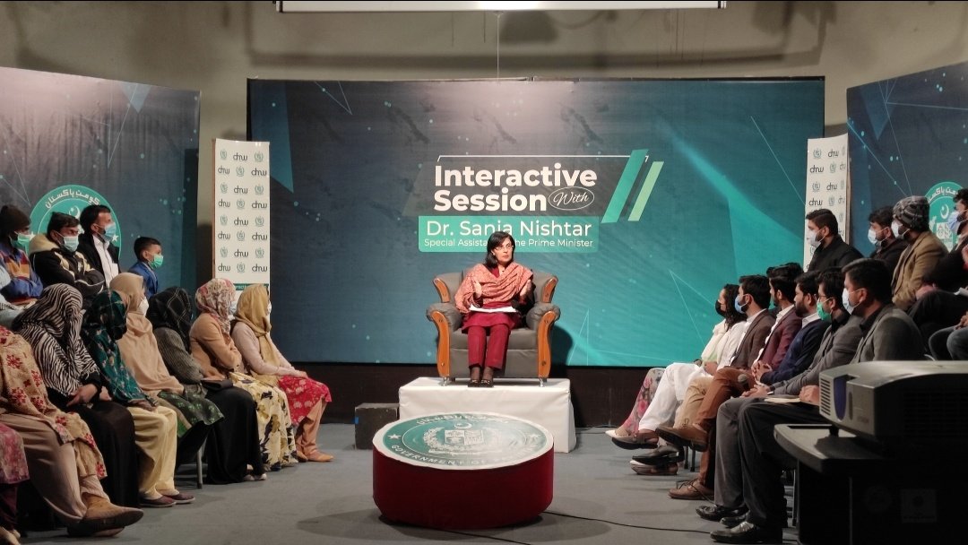 ImranGhazaliPK's tweet photo. For first time ever for @GovtofPakistan, we started #DMWInteractiveSession with Federal Ministers to bridge the gap between govt and public.

We produced these shows and invited digital journalists as panelists to question.
--
Dr. @SaniaNishtar session:

 https://t.co/PaQdTb7t4y