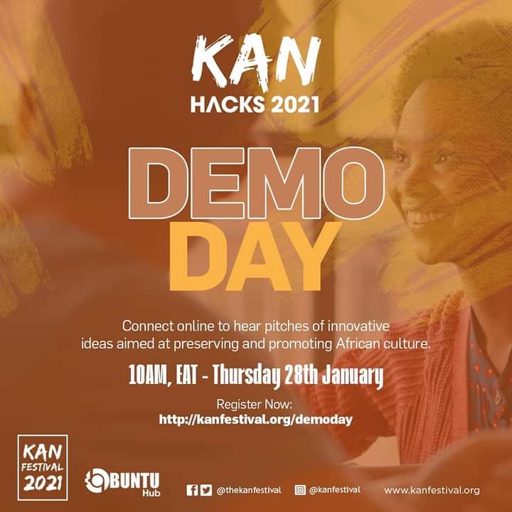 TheKANFestival's tweet photo. Who will win the prizes of incubation and seed funding? Register NOW to be part of the fun: https://t.co/xBKj36ryAl ✅
See you today from 10AM (EAT)
#KANHacks2021 #iKAN #KANFestival #ObuntuNation #KANFestival2021 https://t.co/7fSVKN9trU