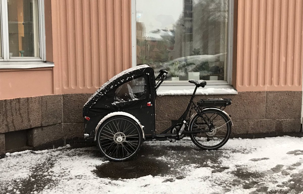 I believe more families would transport their children on three wheels if there would be better and safe parking possibilities for family cargo bikes. Better parking should be arranged at residential areas, offices and at metro/train stations. #citiesforkids