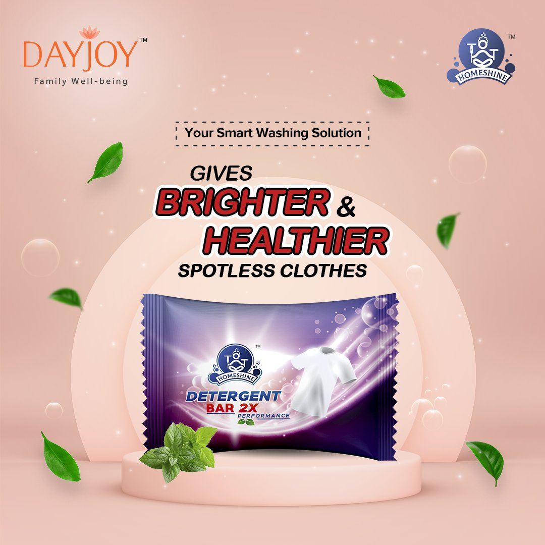 Dayjoy_India's tweet photo. Don’t let stains take away the shine of your clothes. Get our advanced #detergentbar & make your clothes as good as new. It also helps in removing bad smell from your clothes while keeping your hands as soft as a feather, Visit https://t.co/Ng5e9NFAXn. #Dayjoy #Homecare https://t.co/vUIXjRqLL7