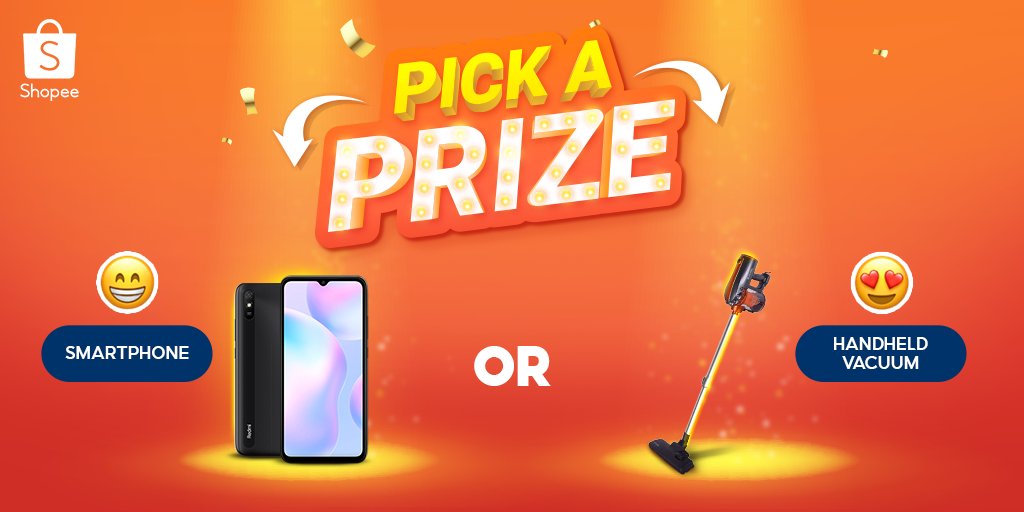 ShopeePH's tweet photo. π GIVEAWAY ALERT π
ROUND 6 na, Shopee Fam! Pumili na kayo ng premyo! π€©
BAGONG SMARTPHONE O BAGONG VACUUM? π
Pick a Prize by dropping your emoji at maaaring mapasainyo ito!Β
#ShopeePH #PickAPrize https://t.co/XvXVjMD1EO