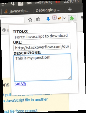 download file with url from with javascript / Twitter
