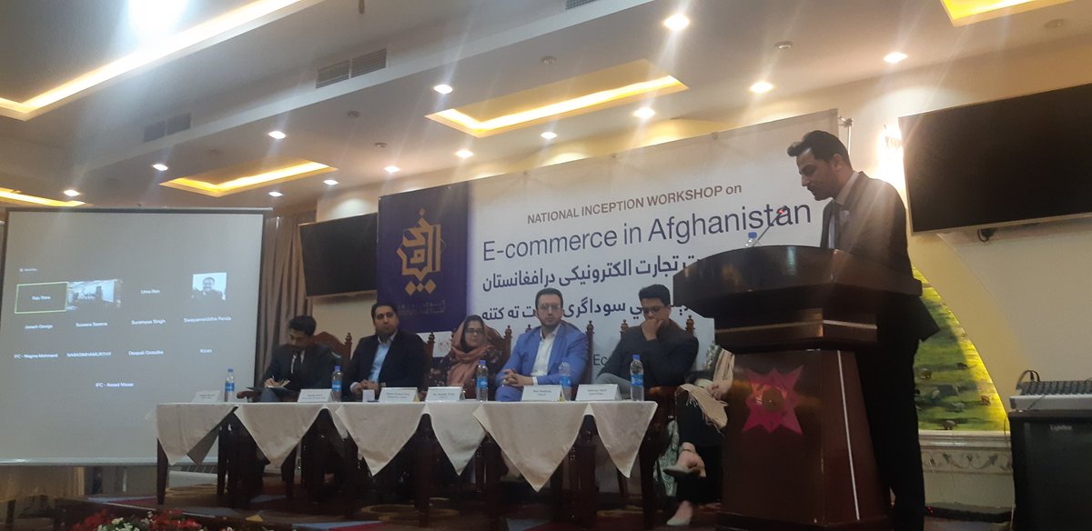 BiruniInstitute's tweet photo. CEO @ICCAFG @FazlyHojat delivering key takeaway messages &amp; concluding remarks high-level panel discussion on #EcommerceAFG. @Harakat_Invest https://t.co/SgPhoRYlxB