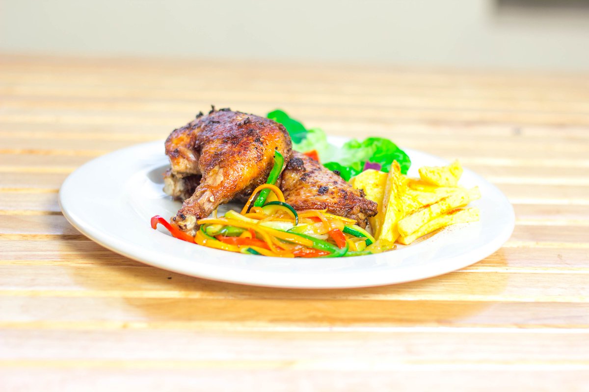 What are you having for lunch today?

Come through and try our quarter chicken and chips. With a tasty vege stir fry on the side.

#food #chicken #chips #vege #mzuzu #malawi