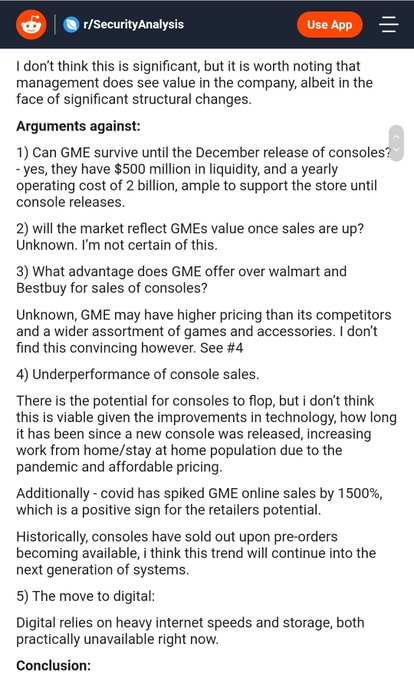 6/Basically, reddit disagreed. 6 months ago this post appeared on reddit arguing Game Stop was actually going to be fine,and the price of their stock would go *UP* not down.Over time, some people on reddit began to agree with this take, and they began to invest in Game Stop