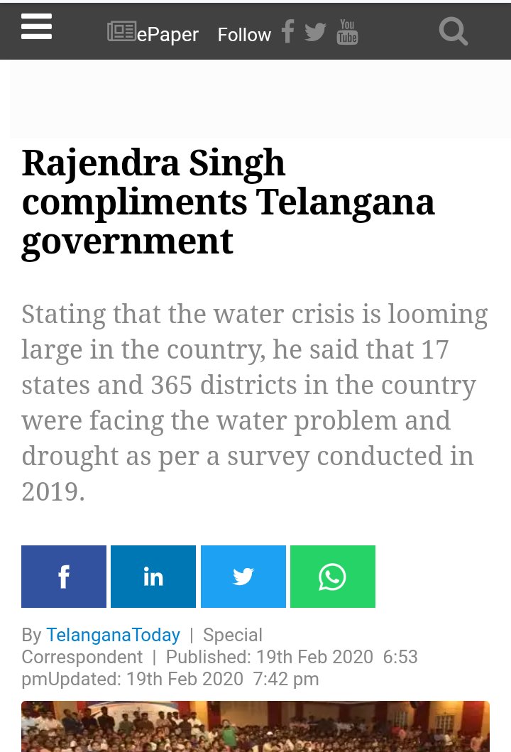 Guees what the water man of india hails work done our nizam cm that something you cant digest i guess h