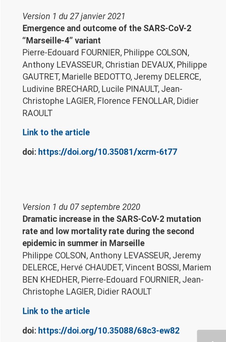 raoult_didier's tweet photo. Notre premier article portant sur de nouveaux variants a été mis en ligne dès le 7 septembre en preprint sur  notre site : https://t.co/mESVeKNuy4
Nous mettons aujourd'hui en ligne nos données concernant le variant Marseille 4 : https://t.co/DED324dy8g https://t.co/KDCqauAbn4