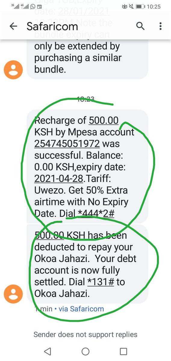 Someone please help me understandYesterday I took out an airtime currency loan of 250 from Safaricom's Okoa Jahazi. But the message says the debt was 500. Today I purchased 500 airtime via Mpesa and the whole amount was deducted to repay my airtime loan. How come?